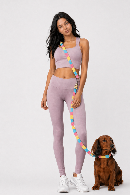 AirKnit Popshock Hands-Free Leash — 3-Way Knit Leash for Waist, Shoulder & Hand