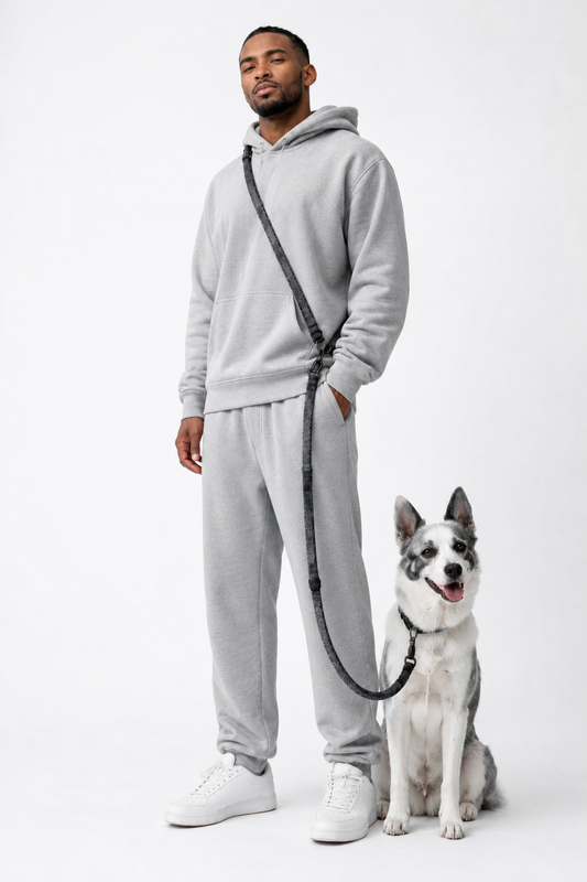 AirKnit Stormi Hands-Free Leash — 3-Way Knit Leash for Waist, Shoulder & Hand