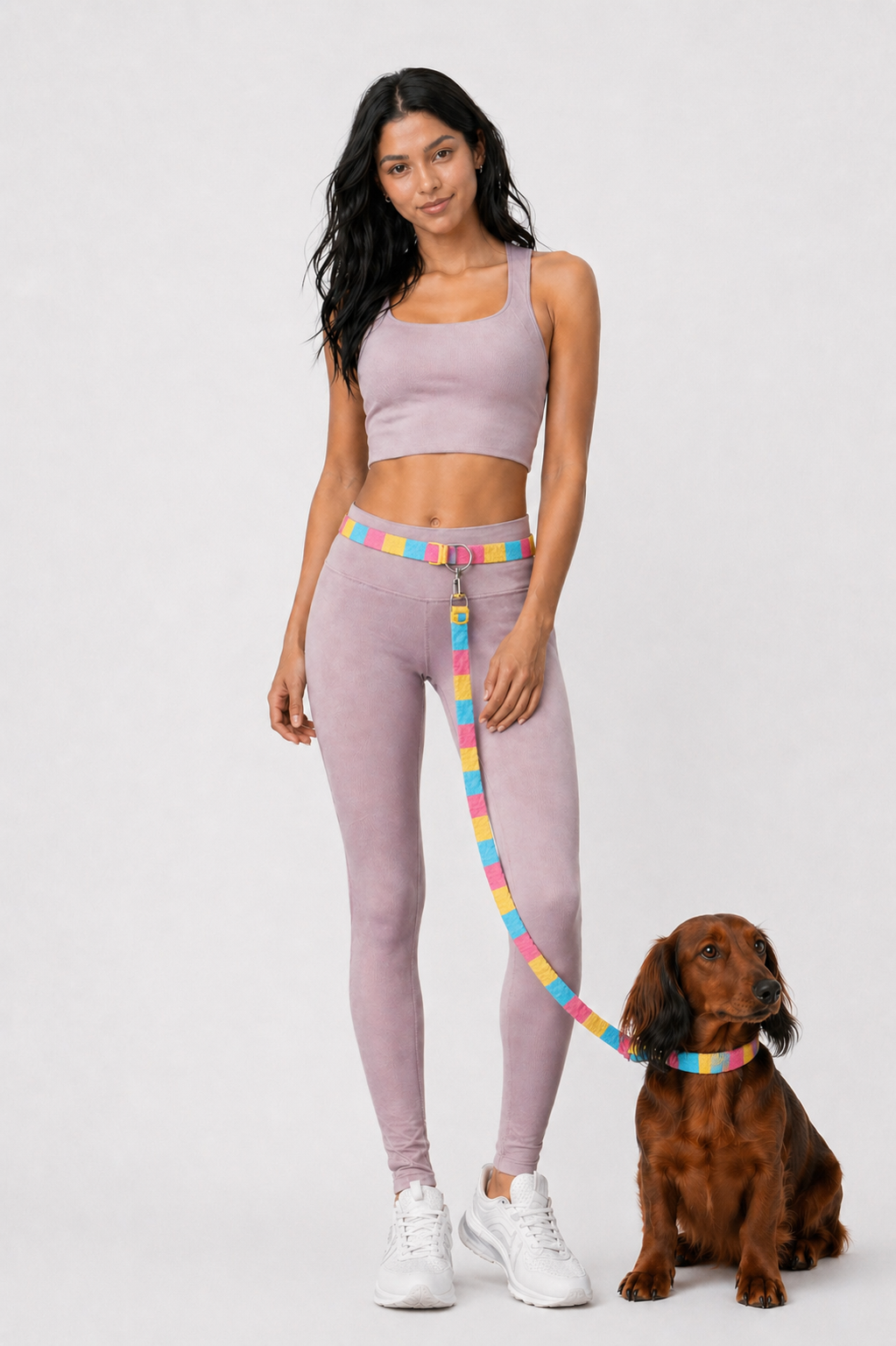 AirKnit Popshock Hands-Free Leash — 3-Way Knit Leash for Waist, Shoulder & Hand
